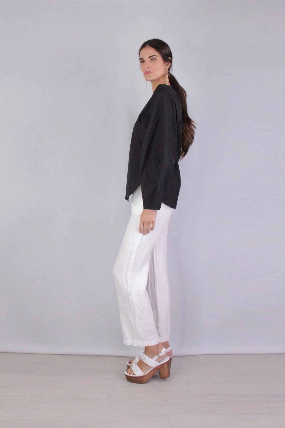 Linen Lounge Pant in White