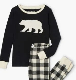 Little Blue House Pj's - Cream Plaid - 2
