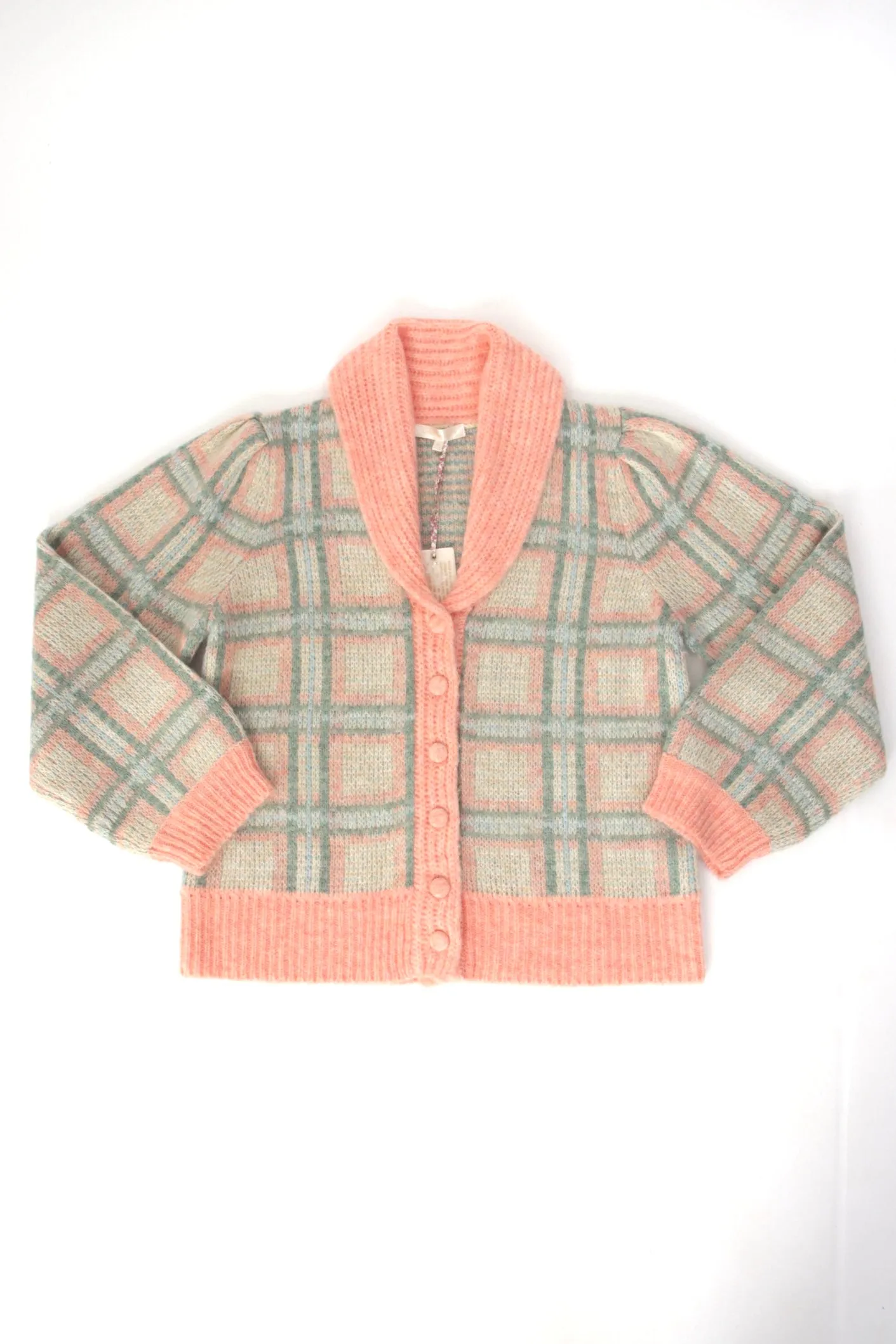 LoveShackFancy Magnolia Check Cardigan