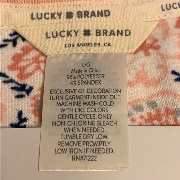 LUCKY BRAND NWT 3 Piece Floral Lounge Pajamas Set