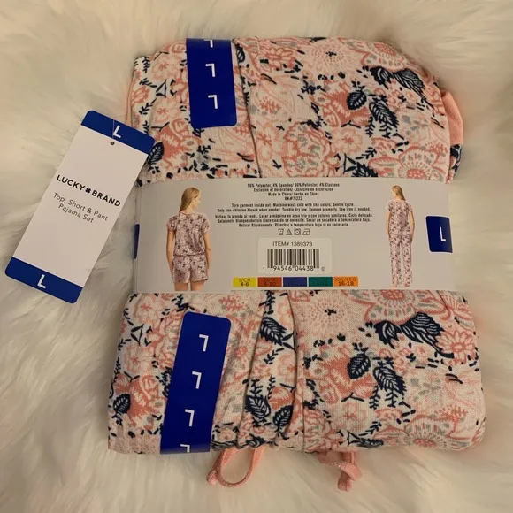 LUCKY BRAND NWT 3 Piece Floral Lounge Pajamas Set
