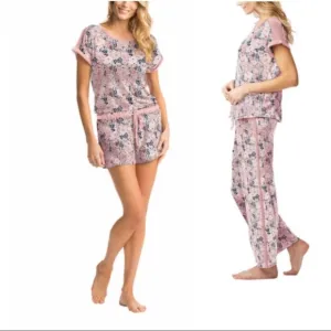LUCKY BRAND NWT 3 Piece Floral Lounge Pajamas Set