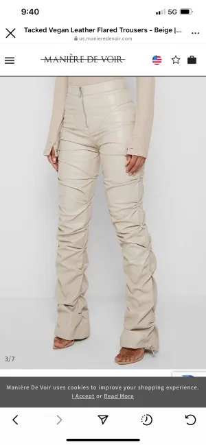 Luxe Vegan Leather Pants (Cream)