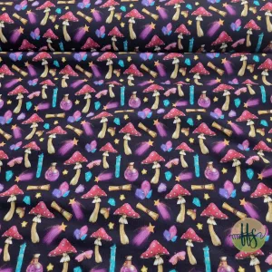 Magic Mushroom-French Terry Cotton Spandex