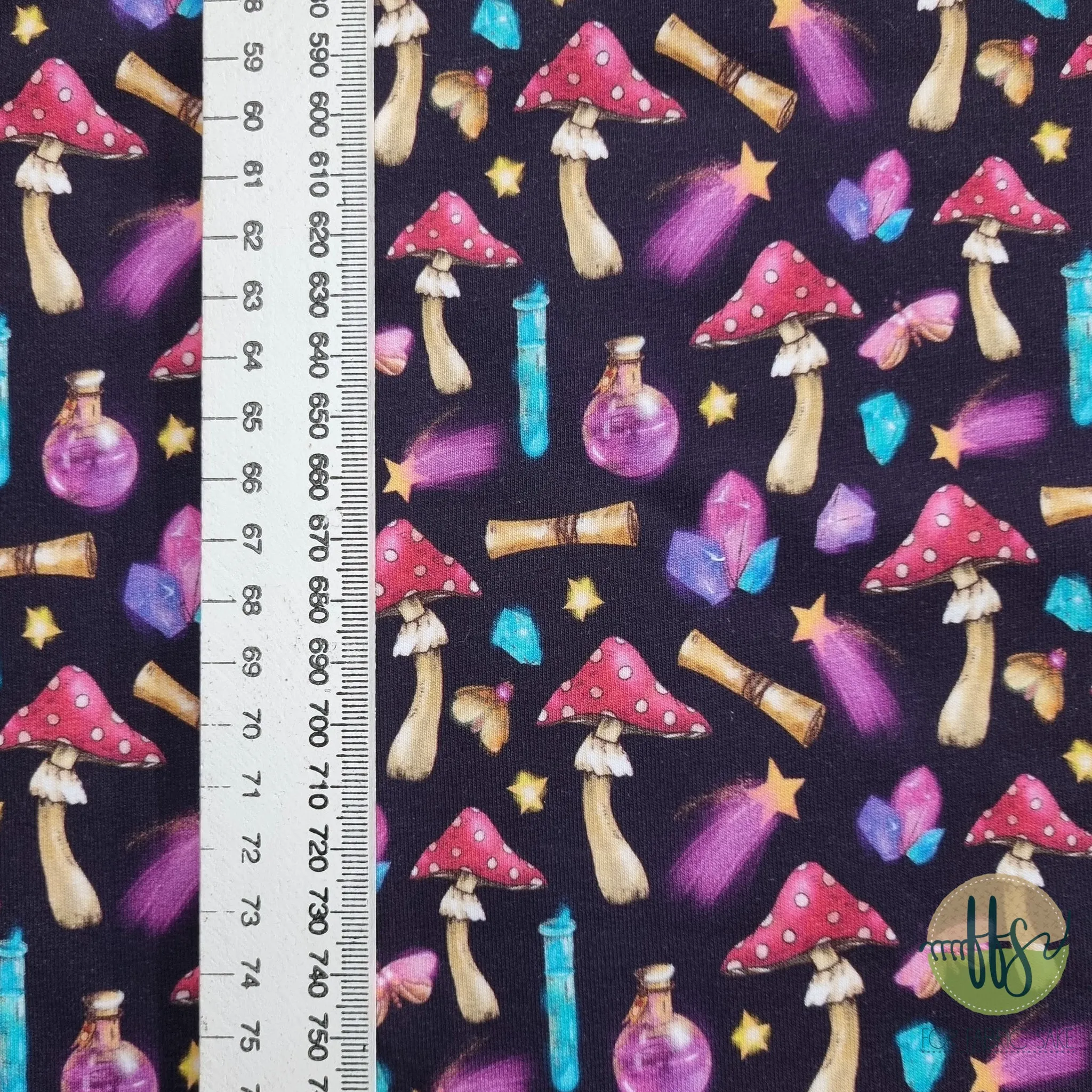 Magic Mushroom-French Terry Cotton Spandex
