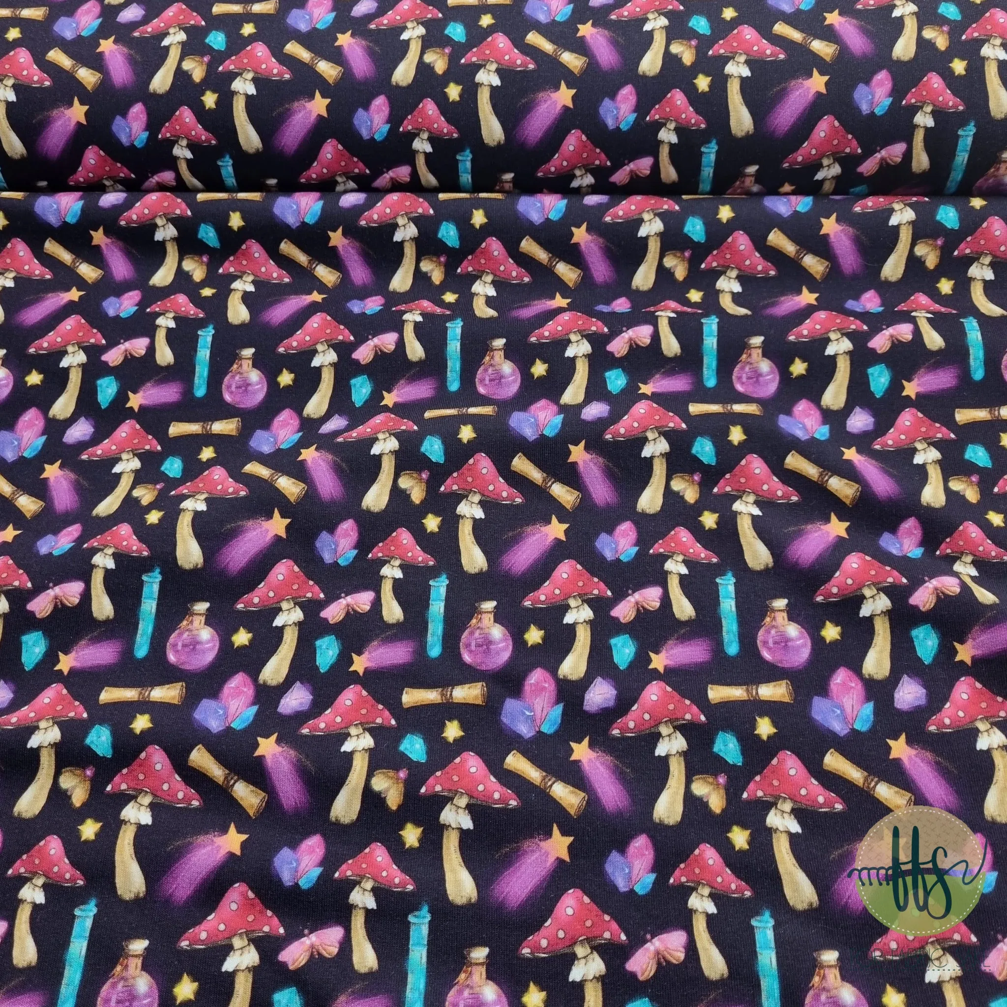 Magic Mushroom-French Terry Cotton Spandex