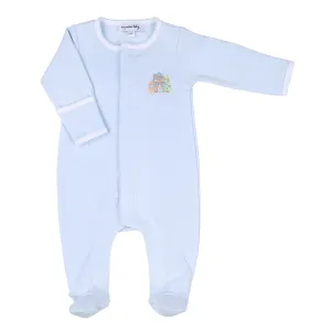 Magnolia Baby Sweet Gingerbread Embroidered Footie - Blue