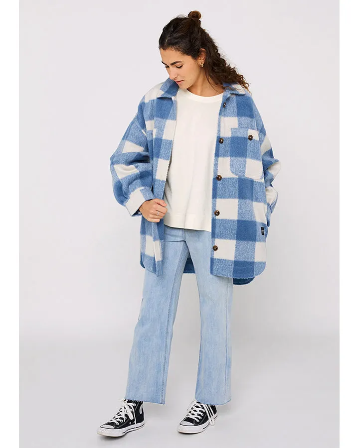 MARBELLA LS OVERSHIRT - BLUE FOG
