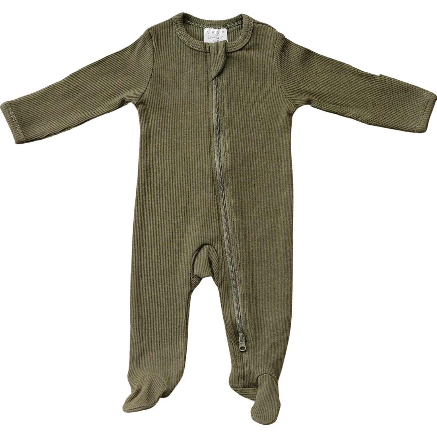 Mebie Baby Organic Ribbed Zipper Sleeper