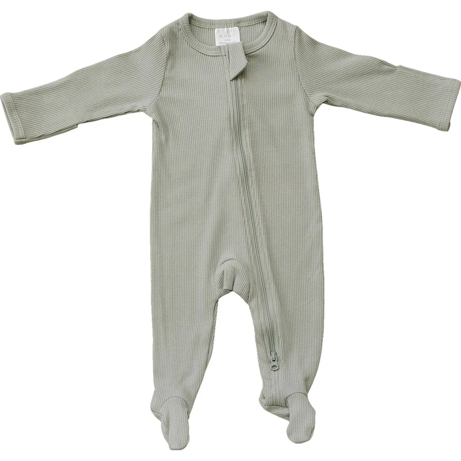 Mebie Baby Organic Ribbed Zipper Sleeper