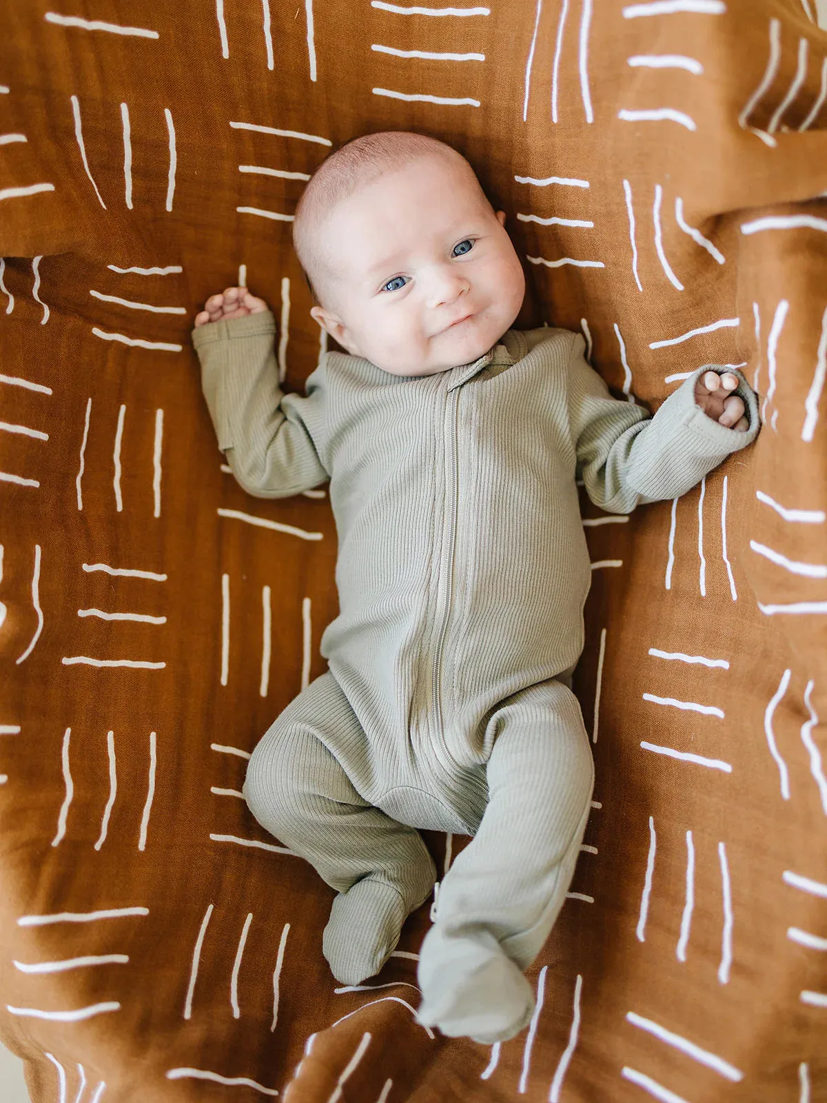 Mebie Baby Organic Ribbed Zipper Sleeper
