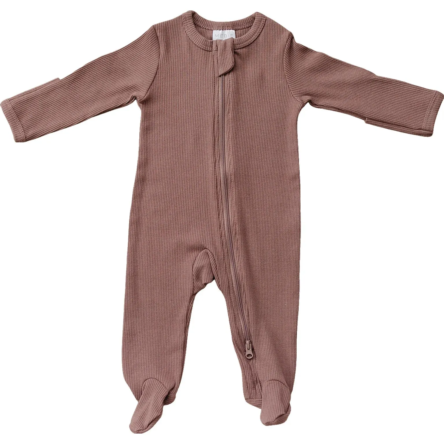 Mebie Baby Organic Ribbed Zipper Sleeper