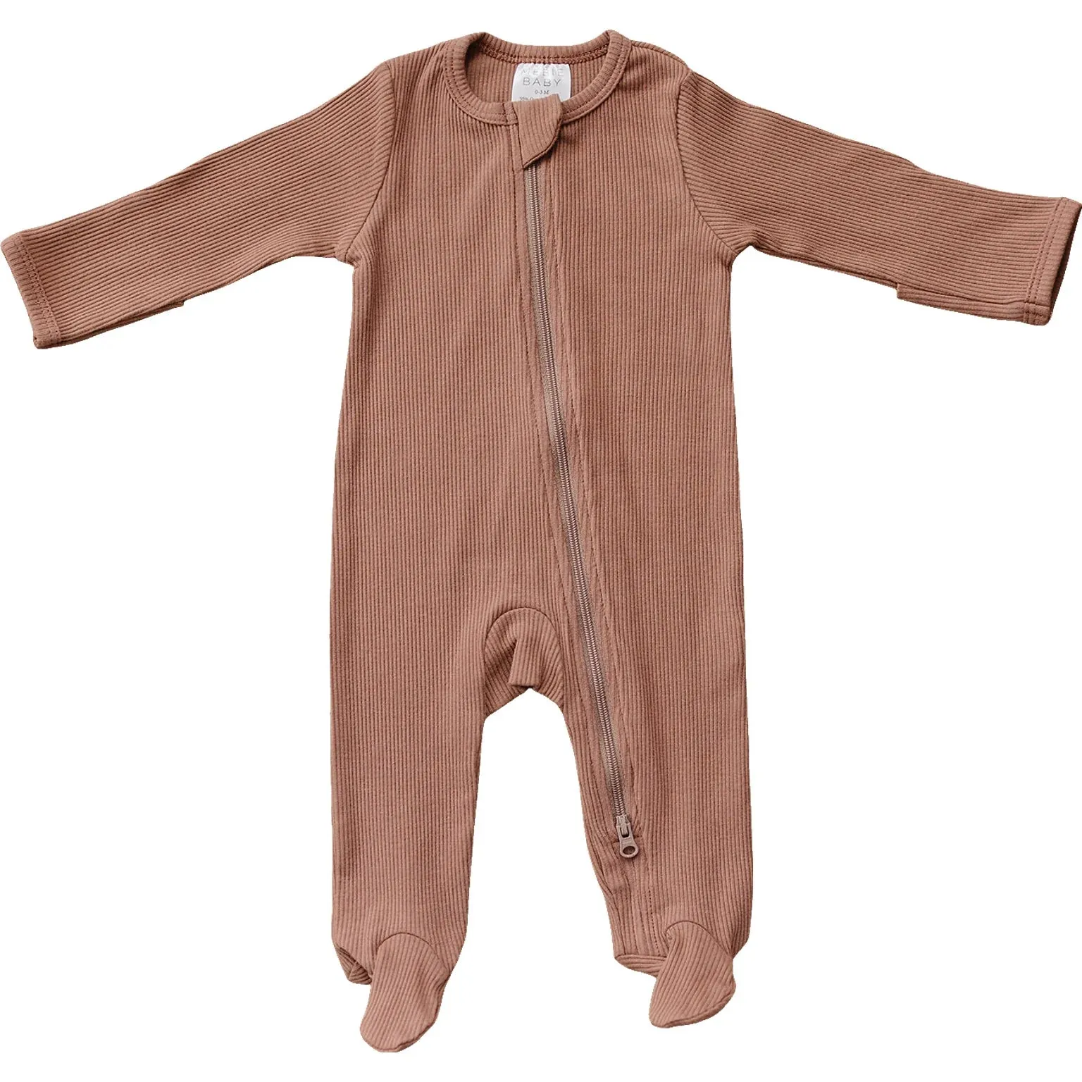 Mebie Baby Organic Ribbed Zipper Sleeper