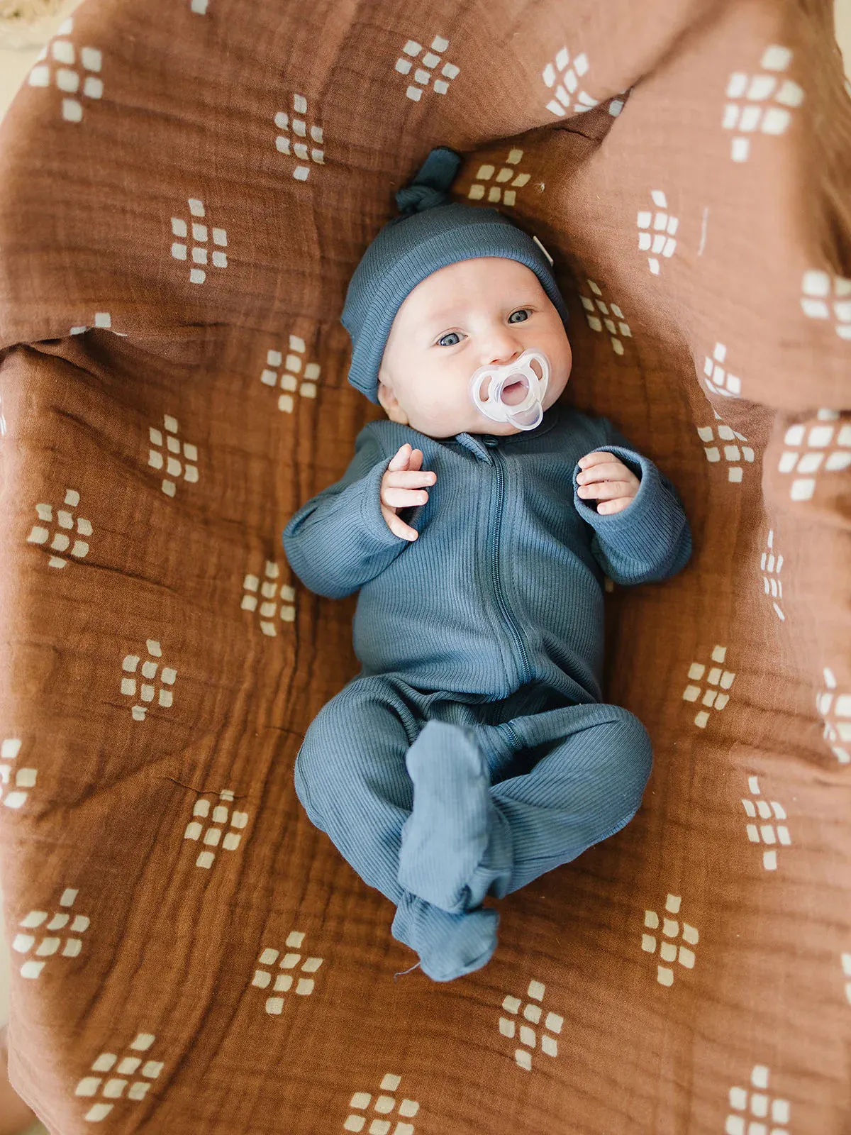 Mebie Baby Organic Ribbed Zipper Sleeper