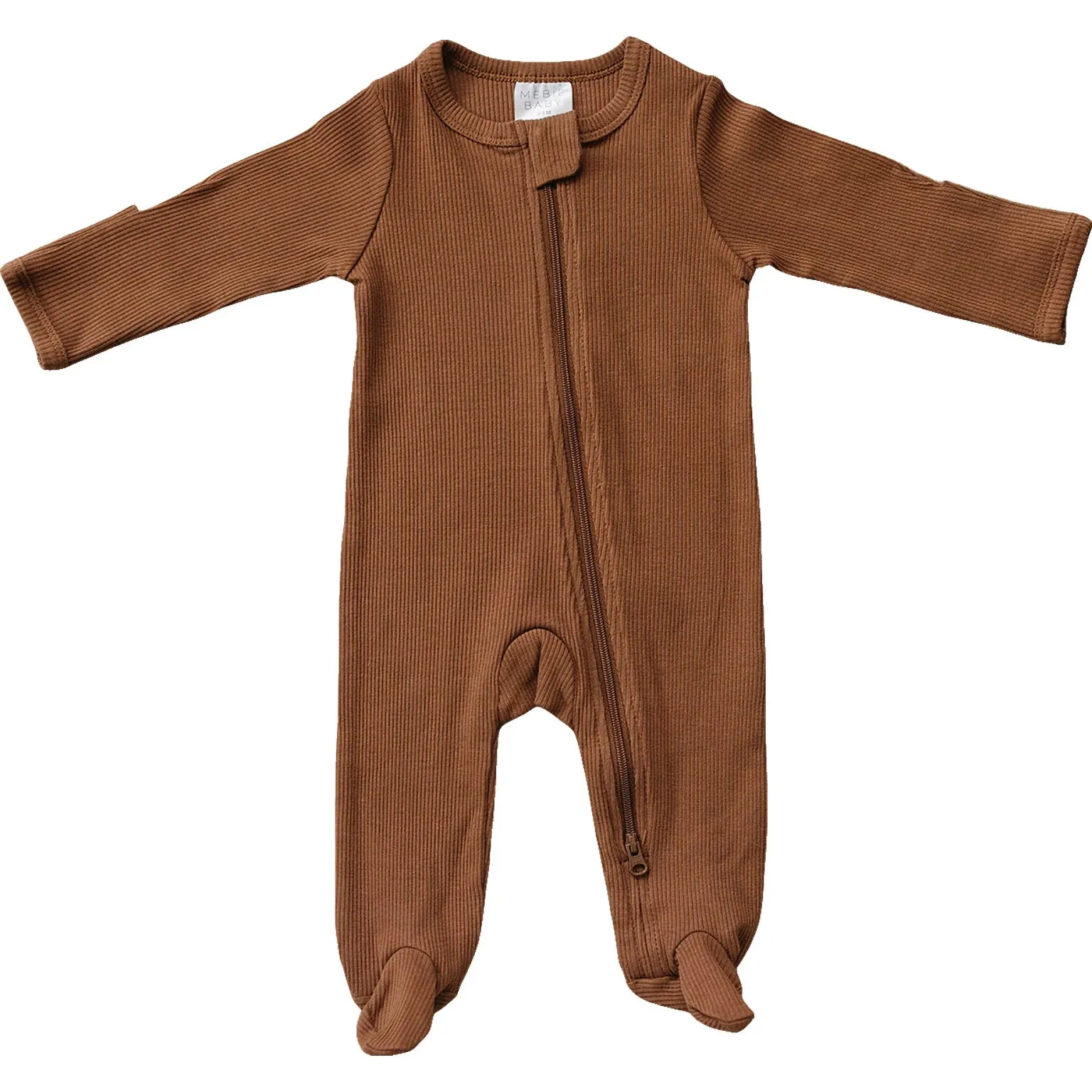 Mebie Baby Organic Ribbed Zipper Sleeper