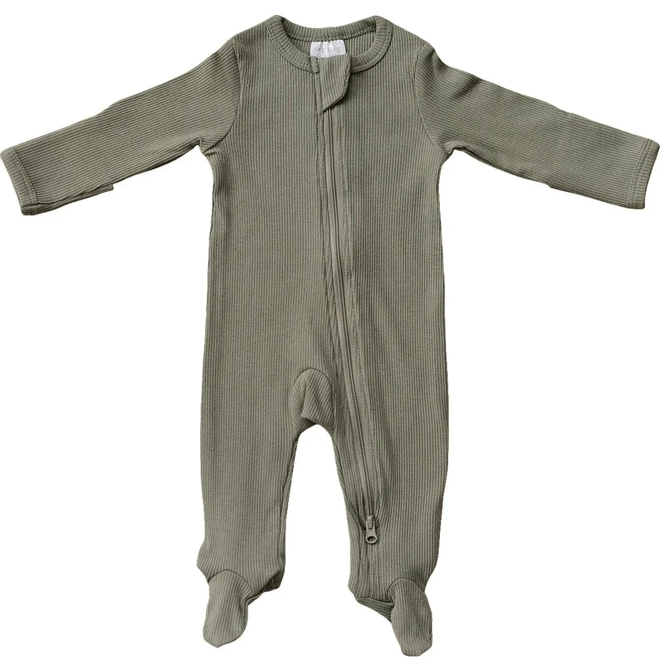 Mebie Baby Organic Ribbed Zipper Sleeper