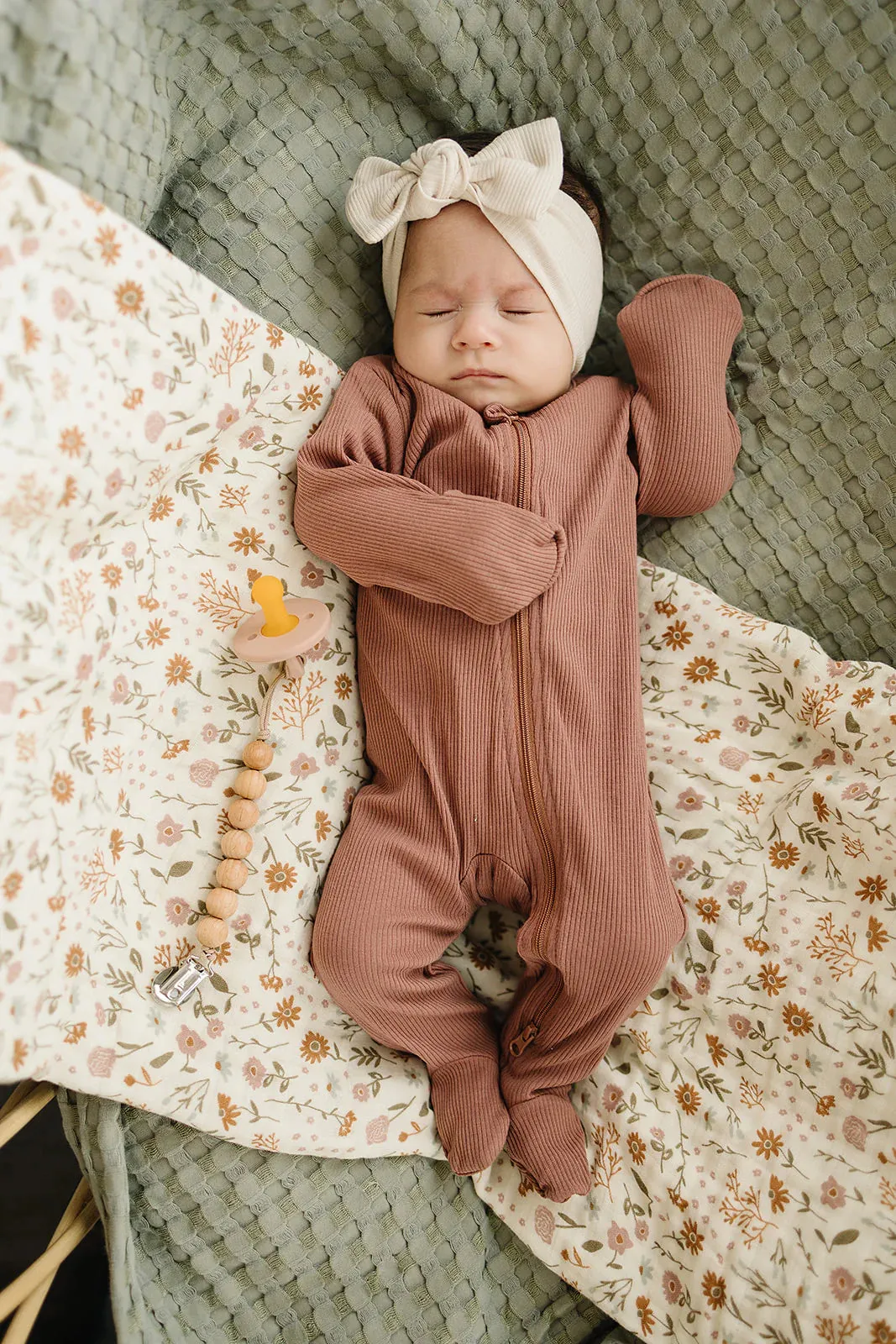 Mebie Baby Organic Ribbed Zipper Sleeper