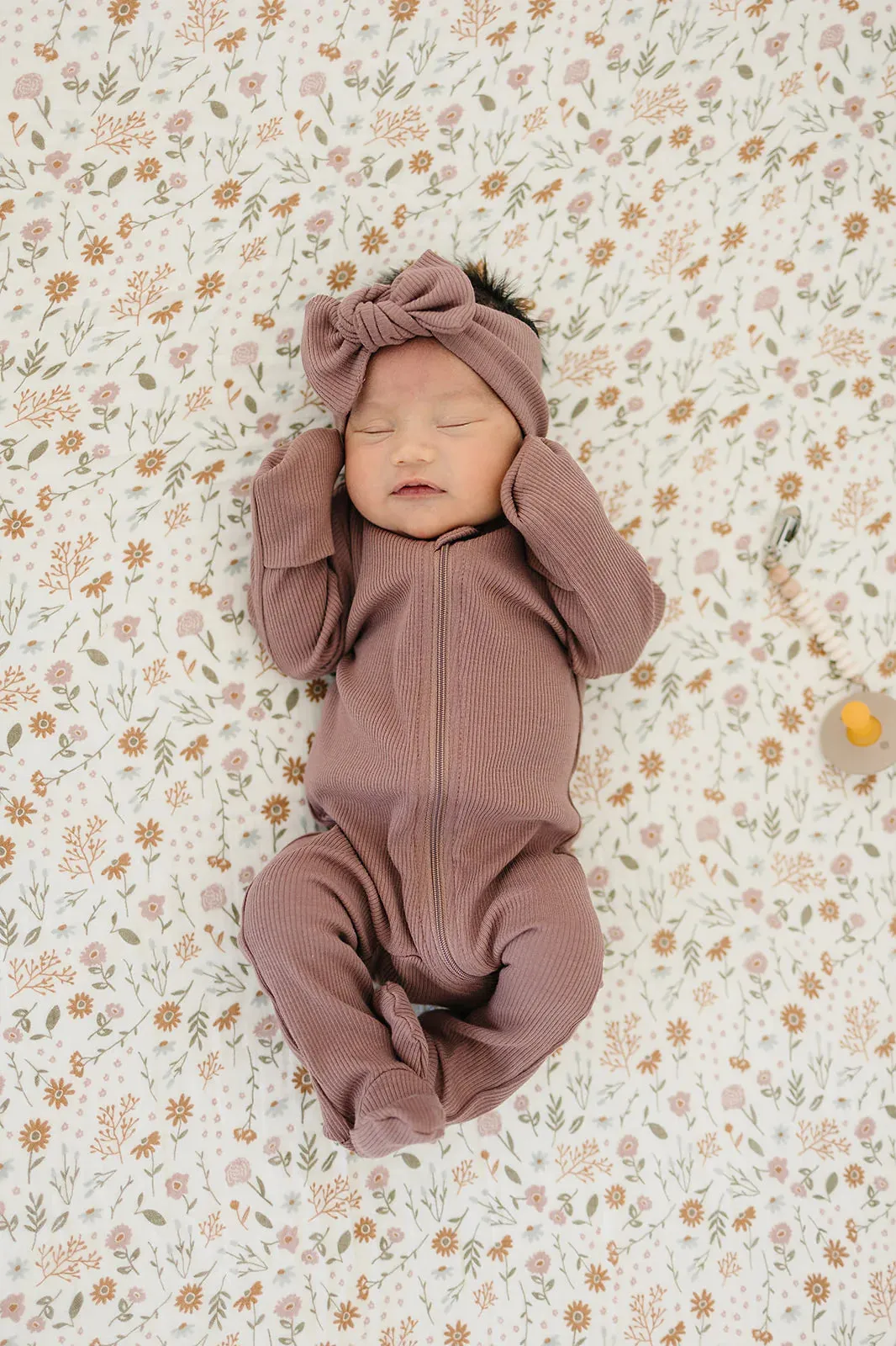 Mebie Baby Organic Ribbed Zipper Sleeper