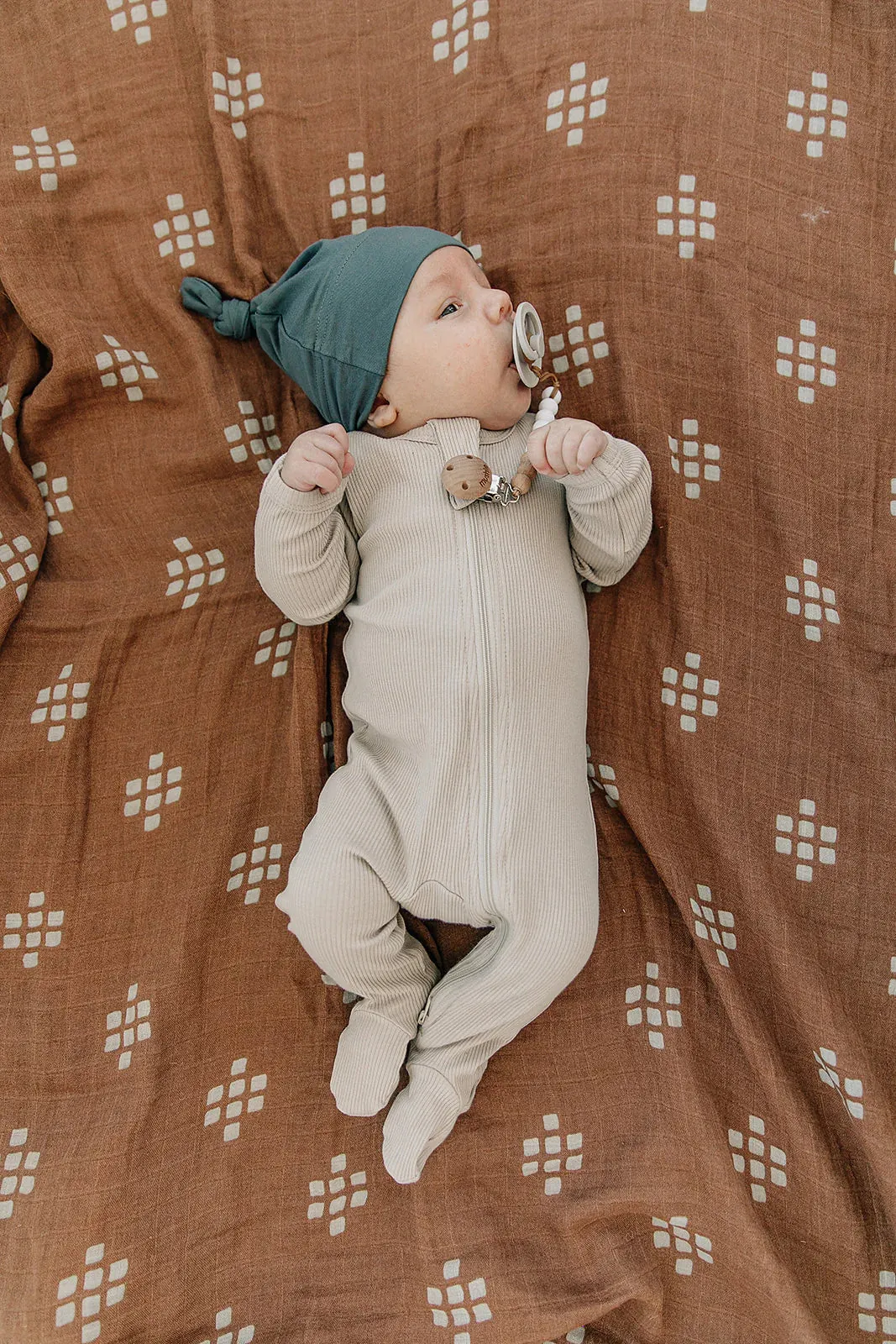 Mebie Baby Organic Ribbed Zipper Sleeper