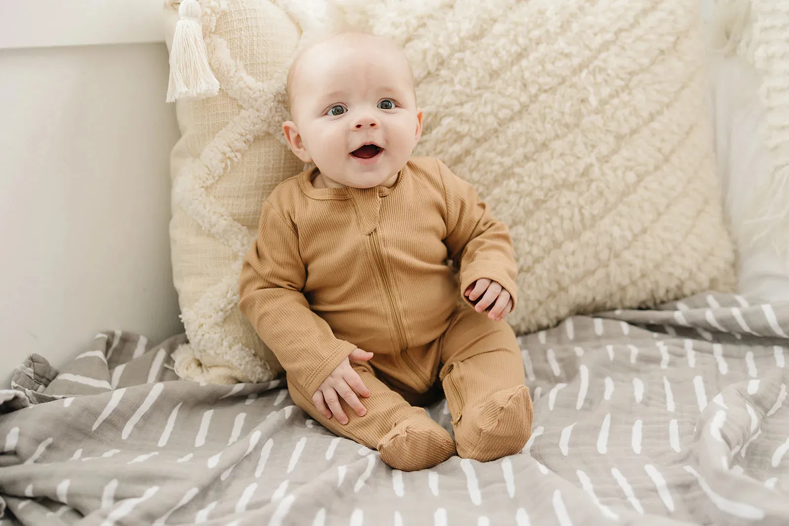 Mebie Baby Organic Ribbed Zipper Sleeper