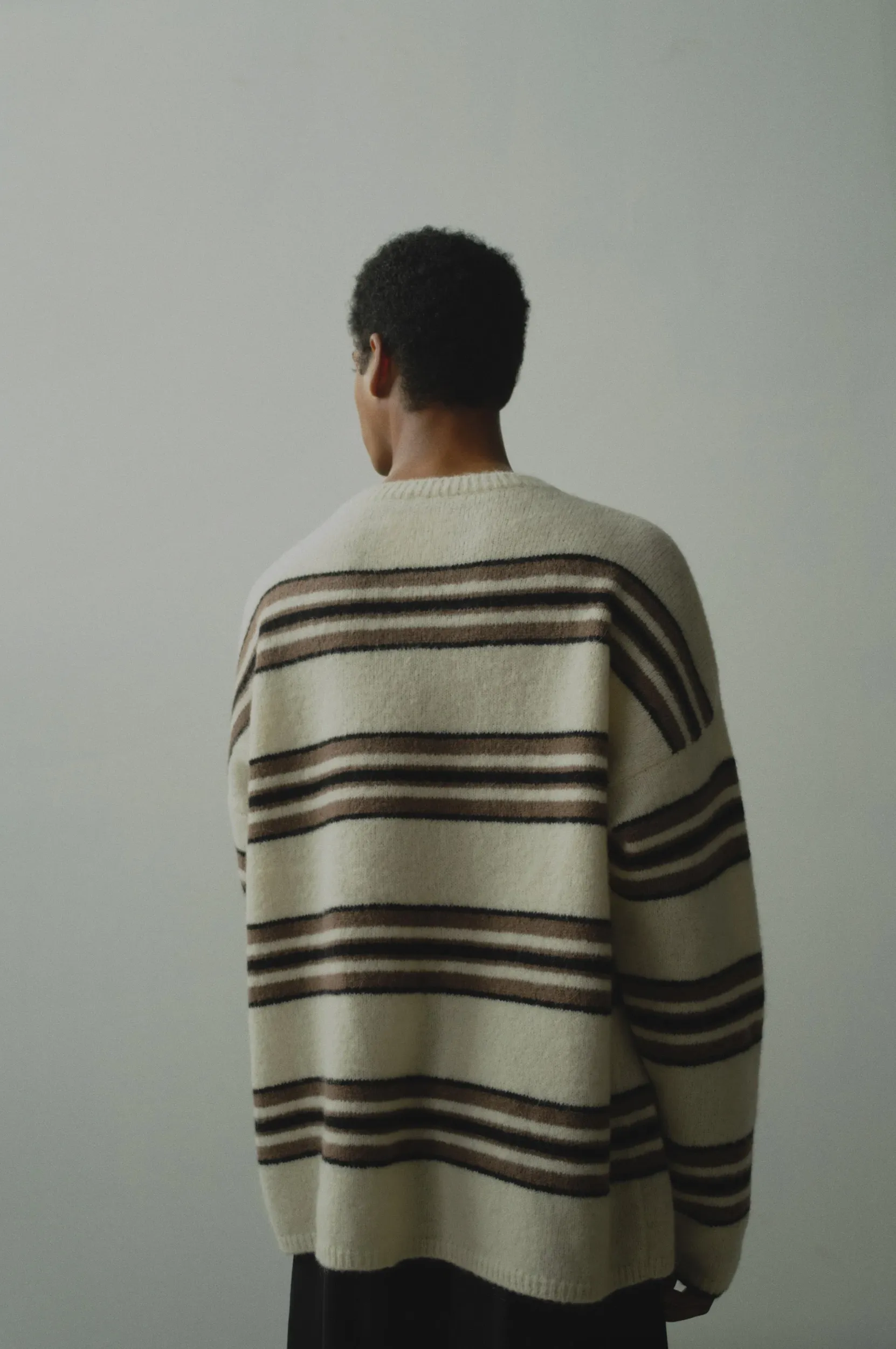 Men's Baby Alpaca Multi Stripe Sweater