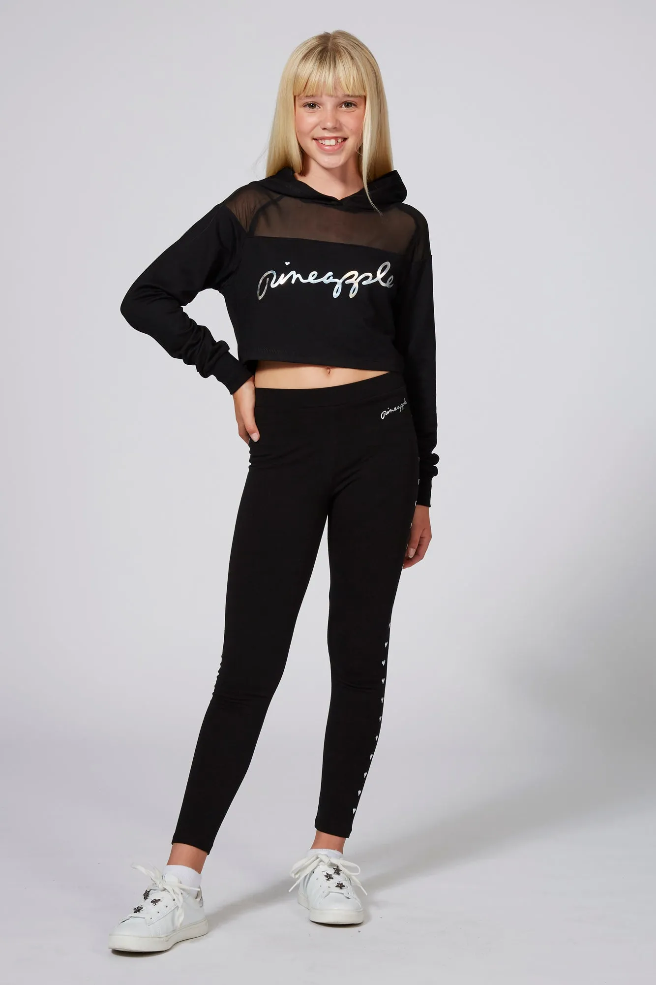 Mesh Panel Crop Hoodie