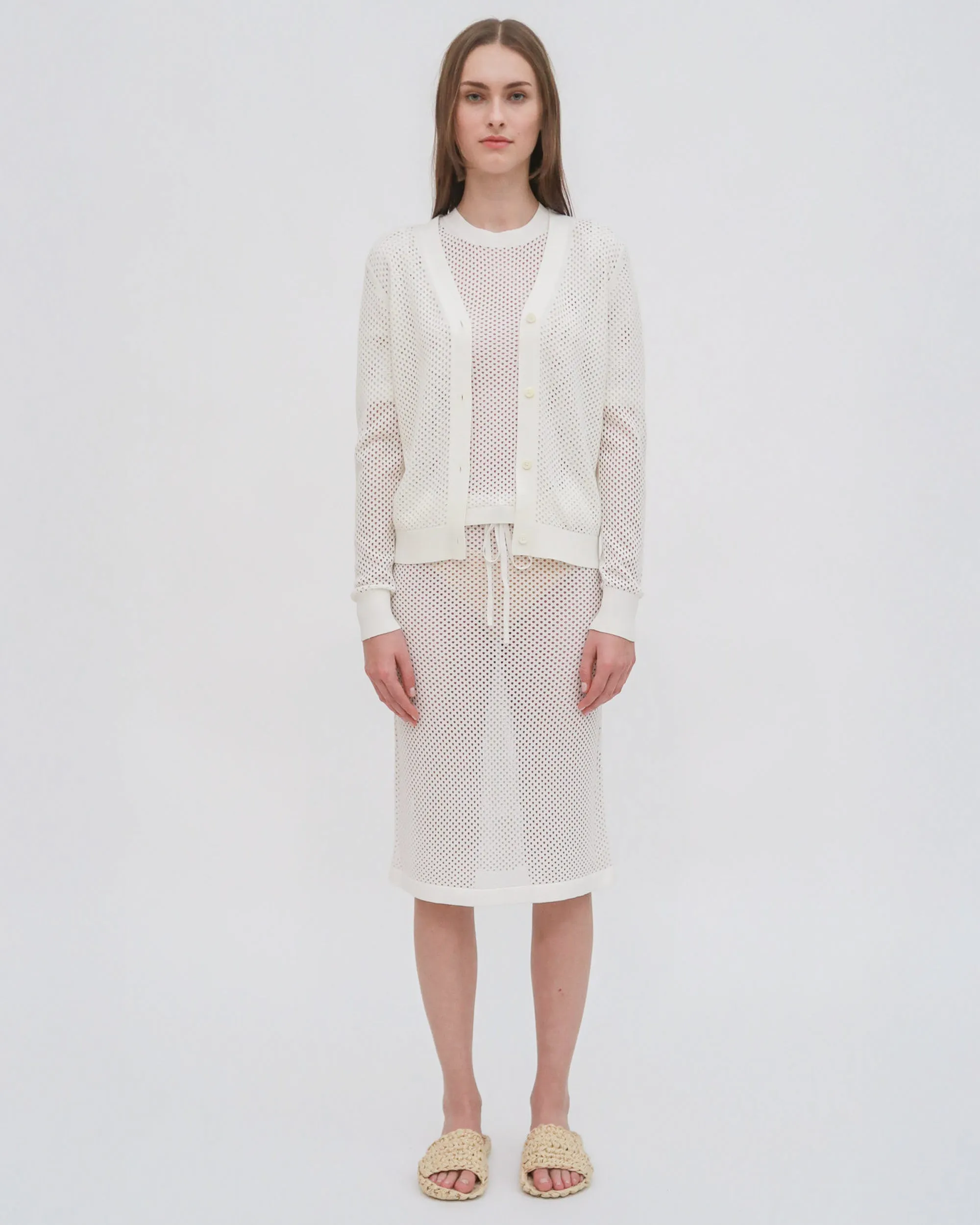 MESH POINTELLE CARDIGAN
