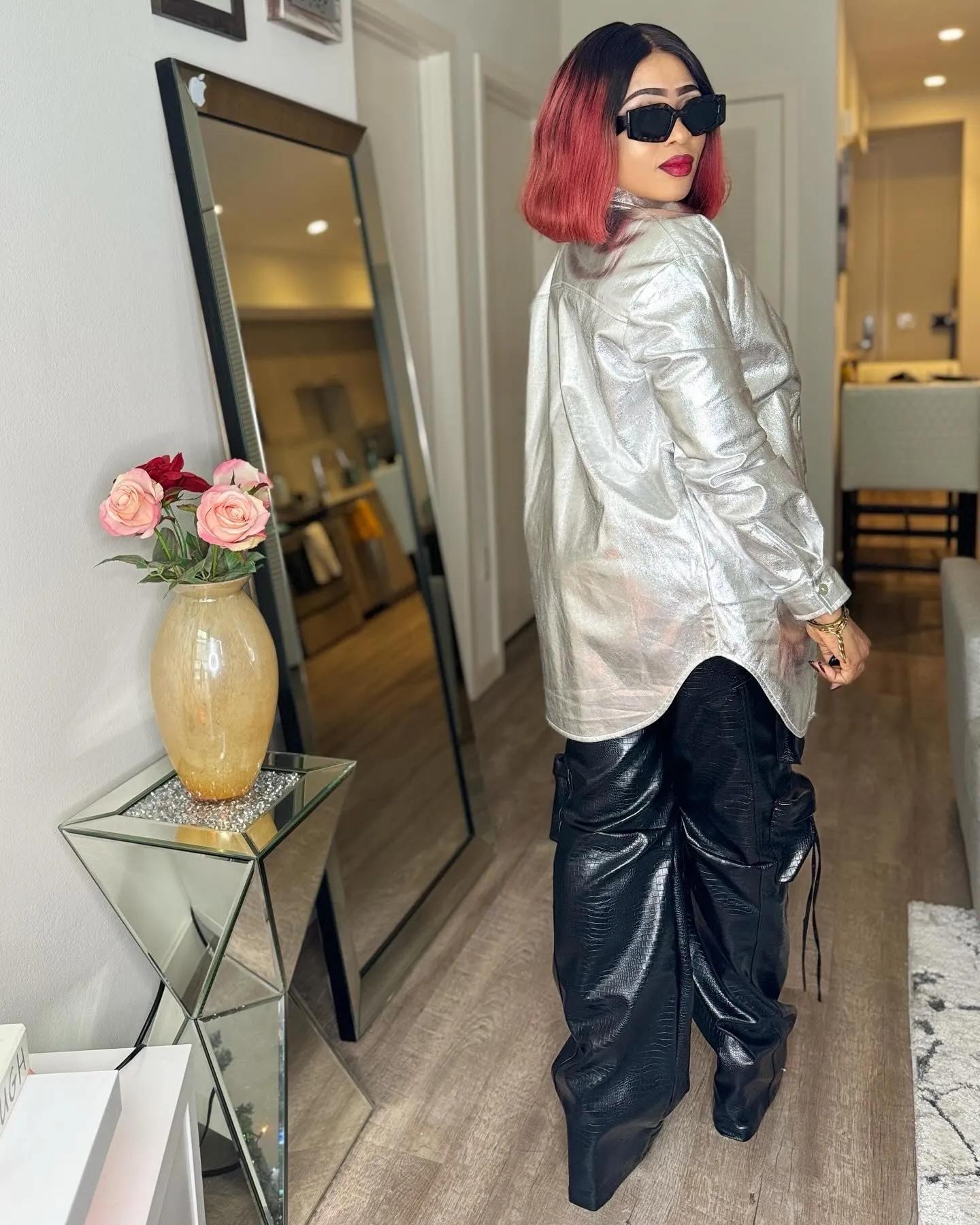 Metallic Oversized Shiny Shacket