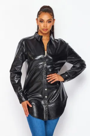 Metallic Oversized Shiny Shacket