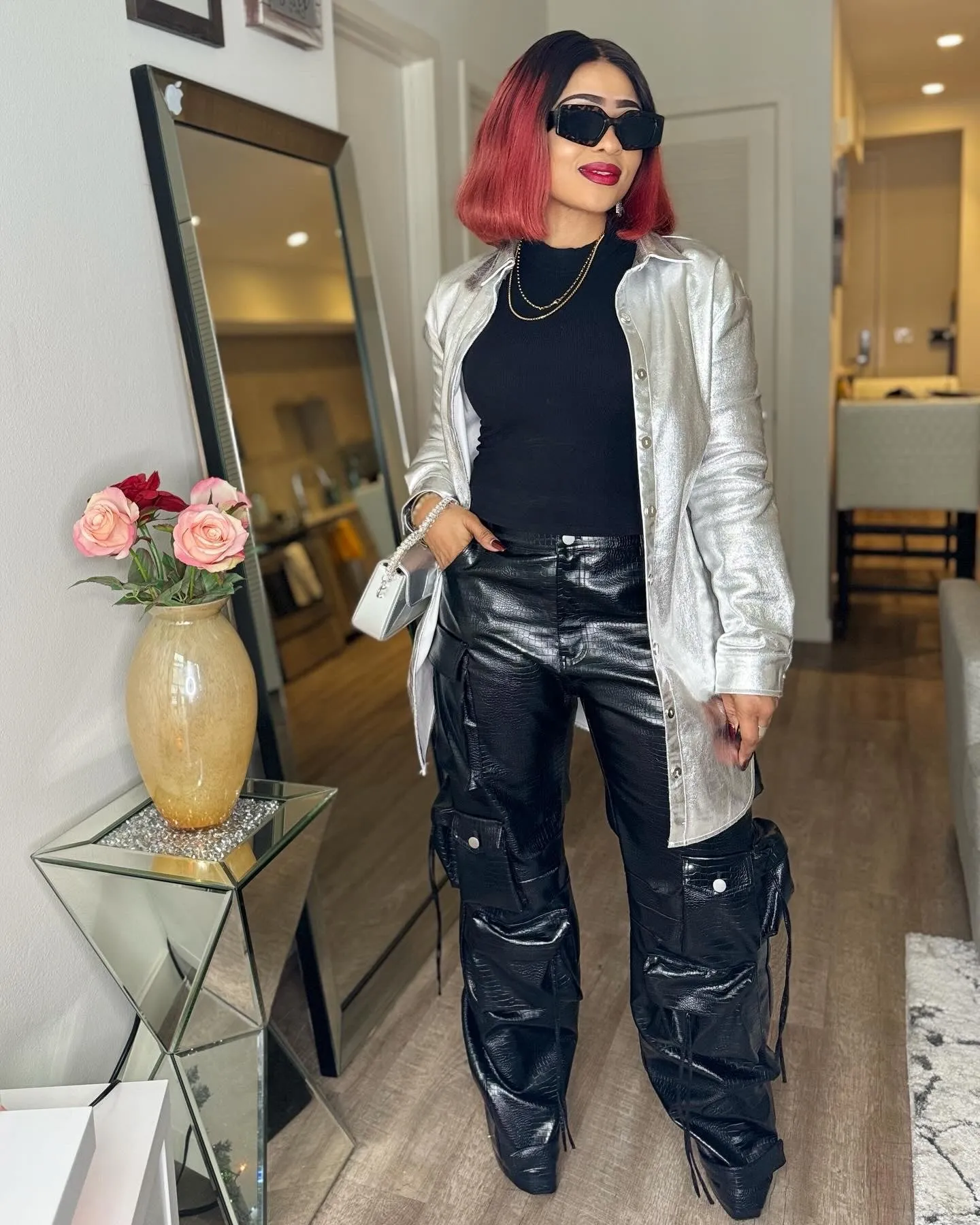 Metallic Oversized Shiny Shacket
