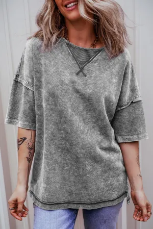 Mineral Wash Exposed Oversized Tee