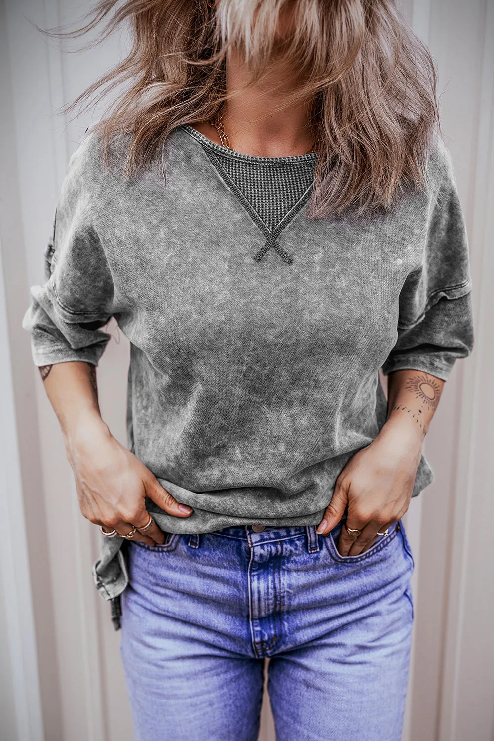 Mineral Wash Exposed Oversized Tee