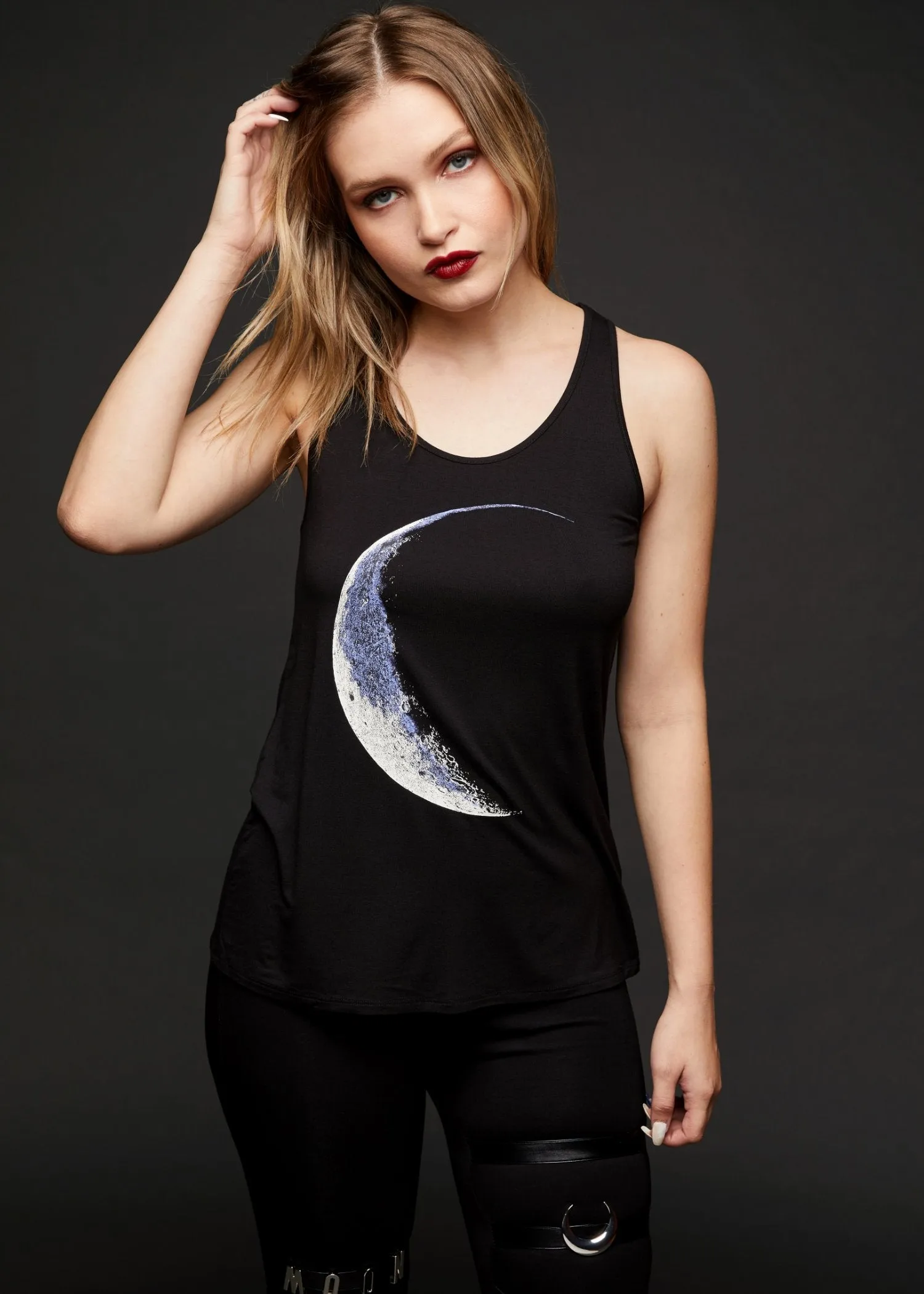 Moonage Daydream Loose Fit Crescent Moon Top