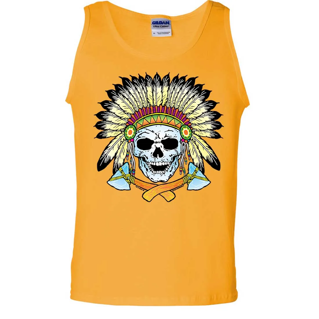 Native American Indian Skeleton Tomahawk Chief Asst Colors Tank Top