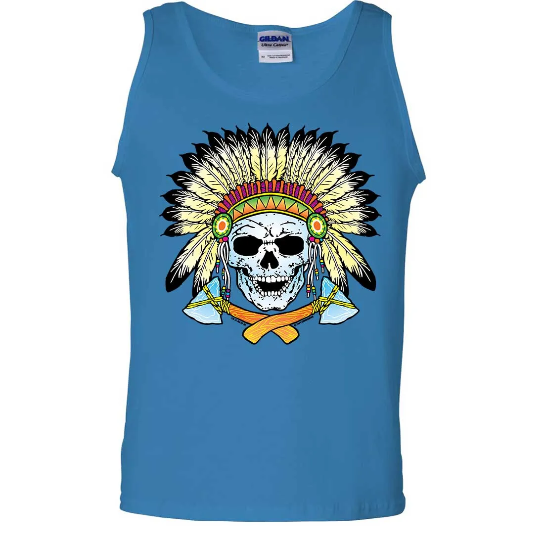 Native American Indian Skeleton Tomahawk Chief Asst Colors Tank Top