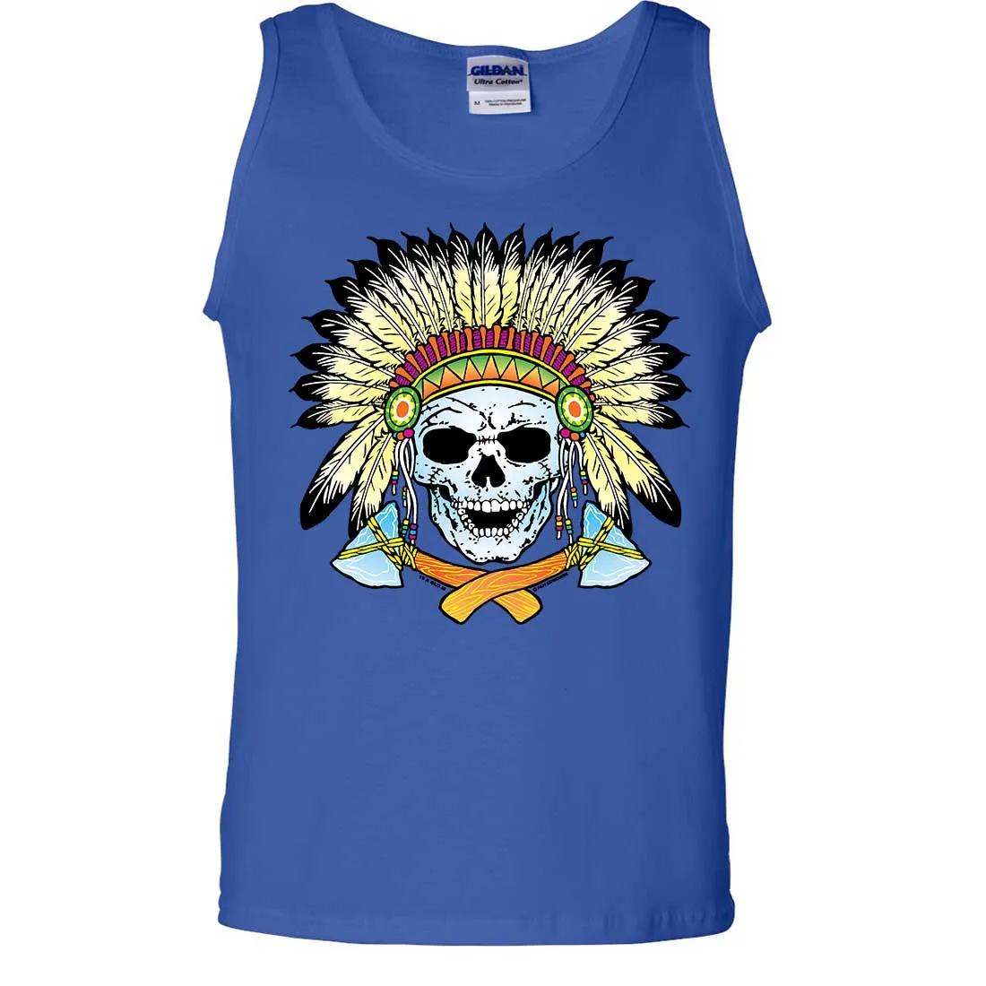 Native American Indian Skeleton Tomahawk Chief Asst Colors Tank Top