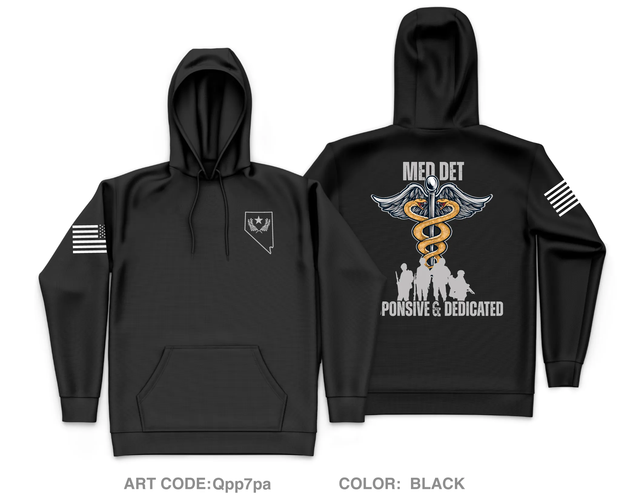 Nevada Army National Guard Medical Detachment Core Men's Hooded Performance Sweatshirt - Qpp7pa