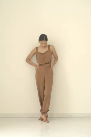 New Season Summer to Fall 2024-Pants Balloon Fit Silk Brown-TB/S/005-Suzanne-Fashion Edit Hemji