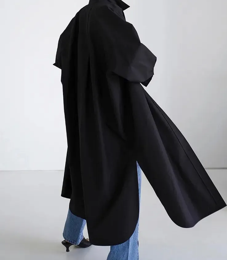 Nikki Oversized Button Up (Black or White)
