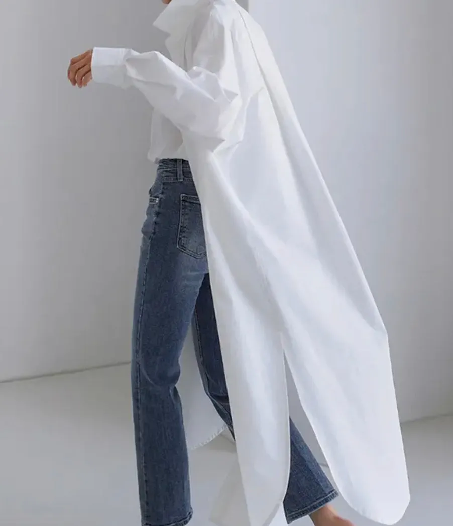 Nikki Oversized Button Up (Black or White)