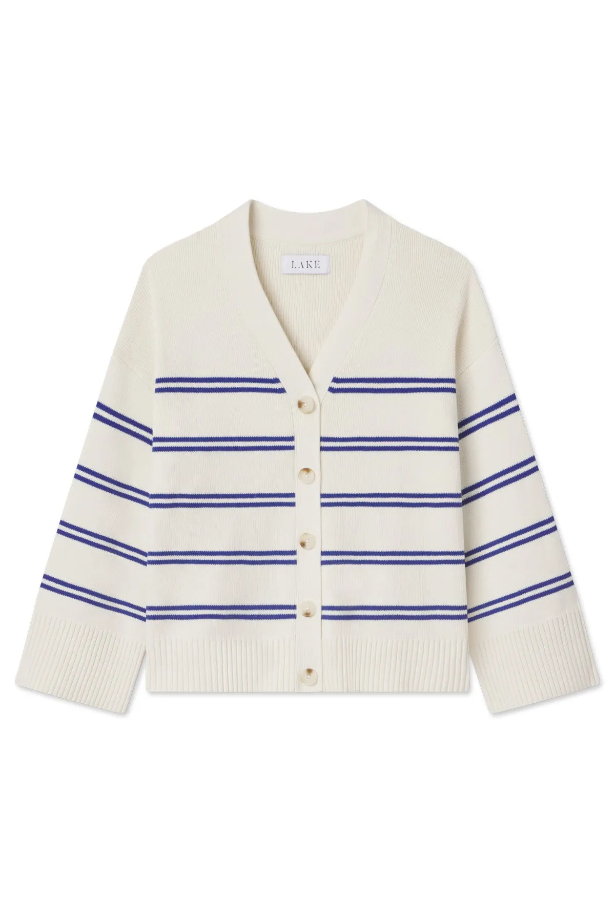 Nora Cardigan in Ivory Caspian Stripe