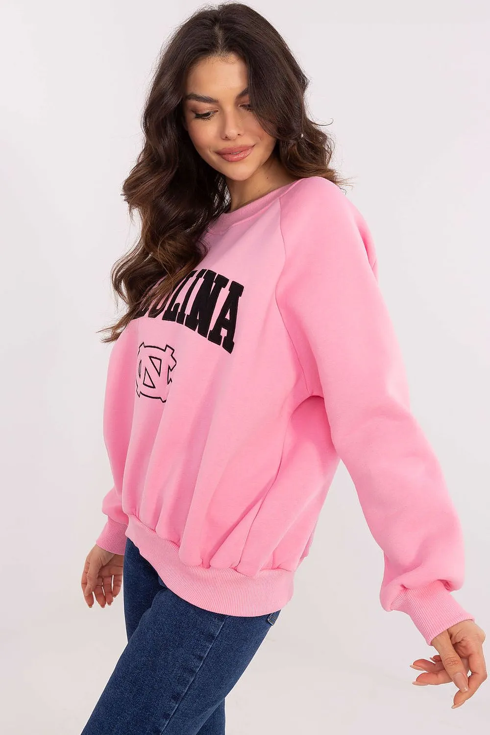 North Carolina Soft Cotton Sweatshirt with Patch Details & Embroidery