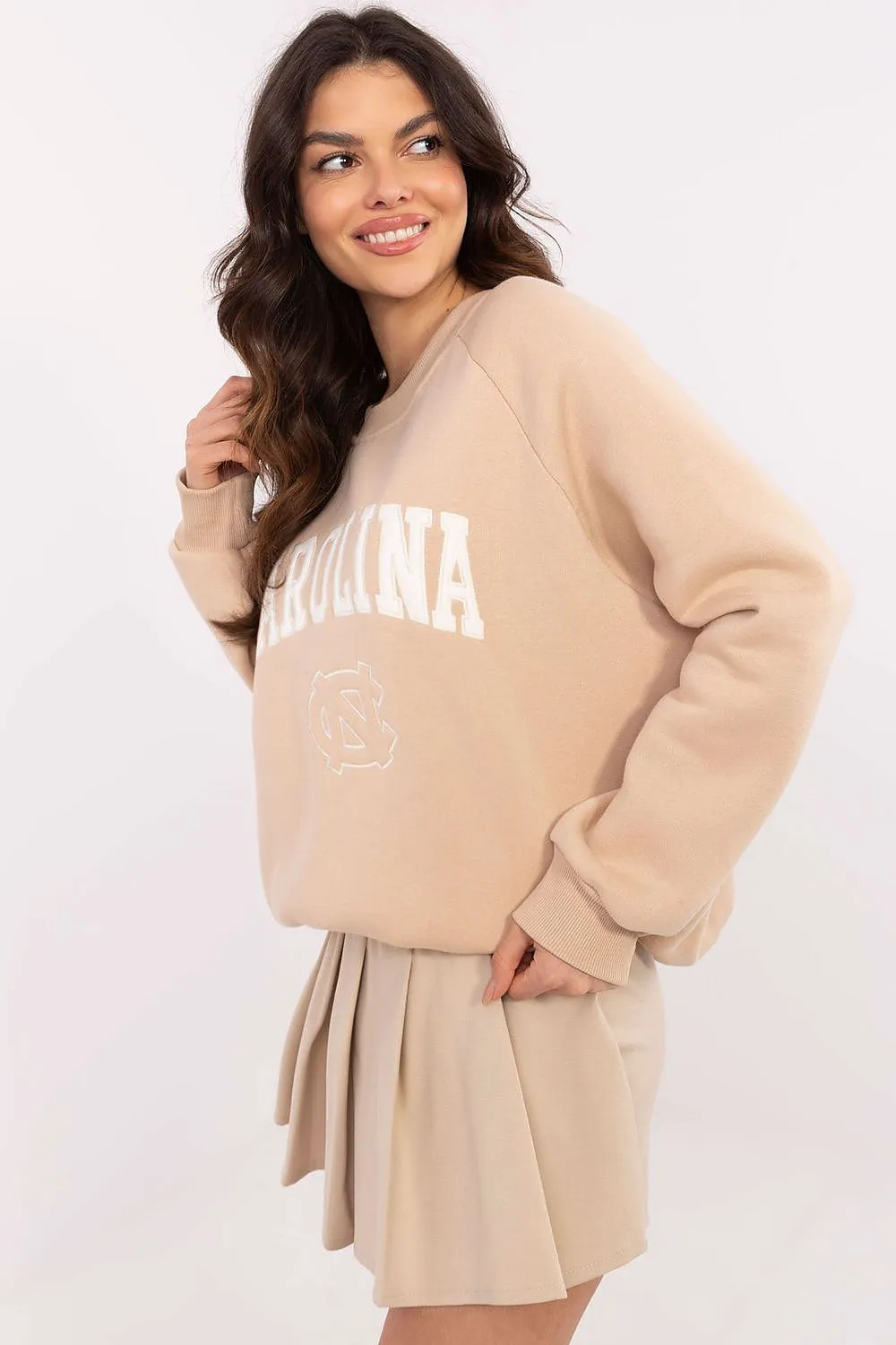 North Carolina Soft Cotton Sweatshirt with Patch Details & Embroidery