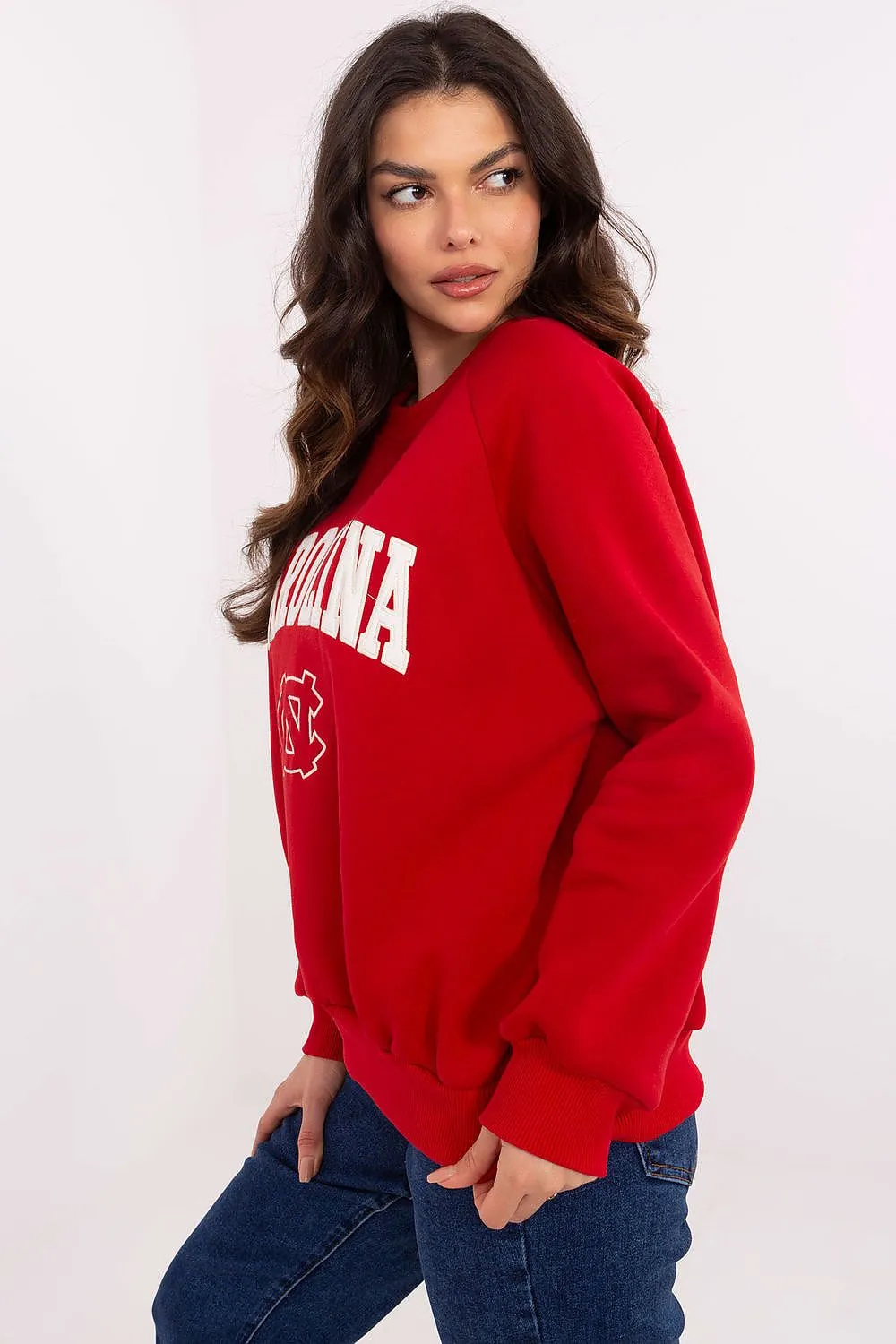 North Carolina Soft Cotton Sweatshirt with Patch Details & Embroidery