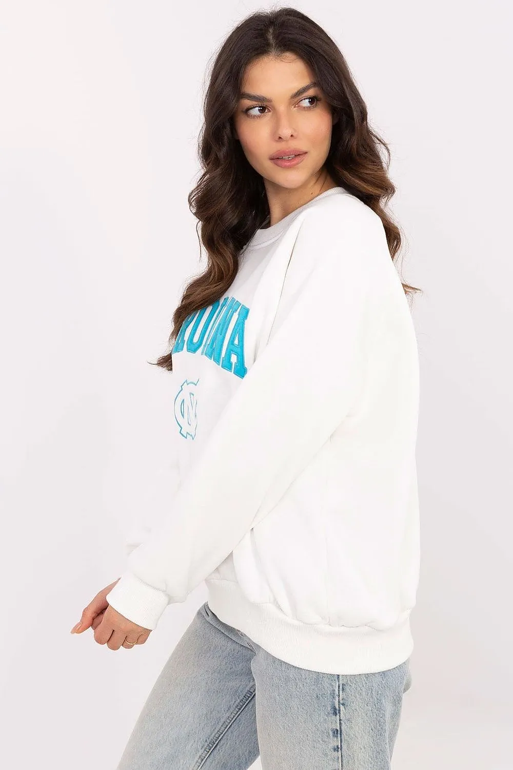 North Carolina Soft Cotton Sweatshirt with Patch Details & Embroidery