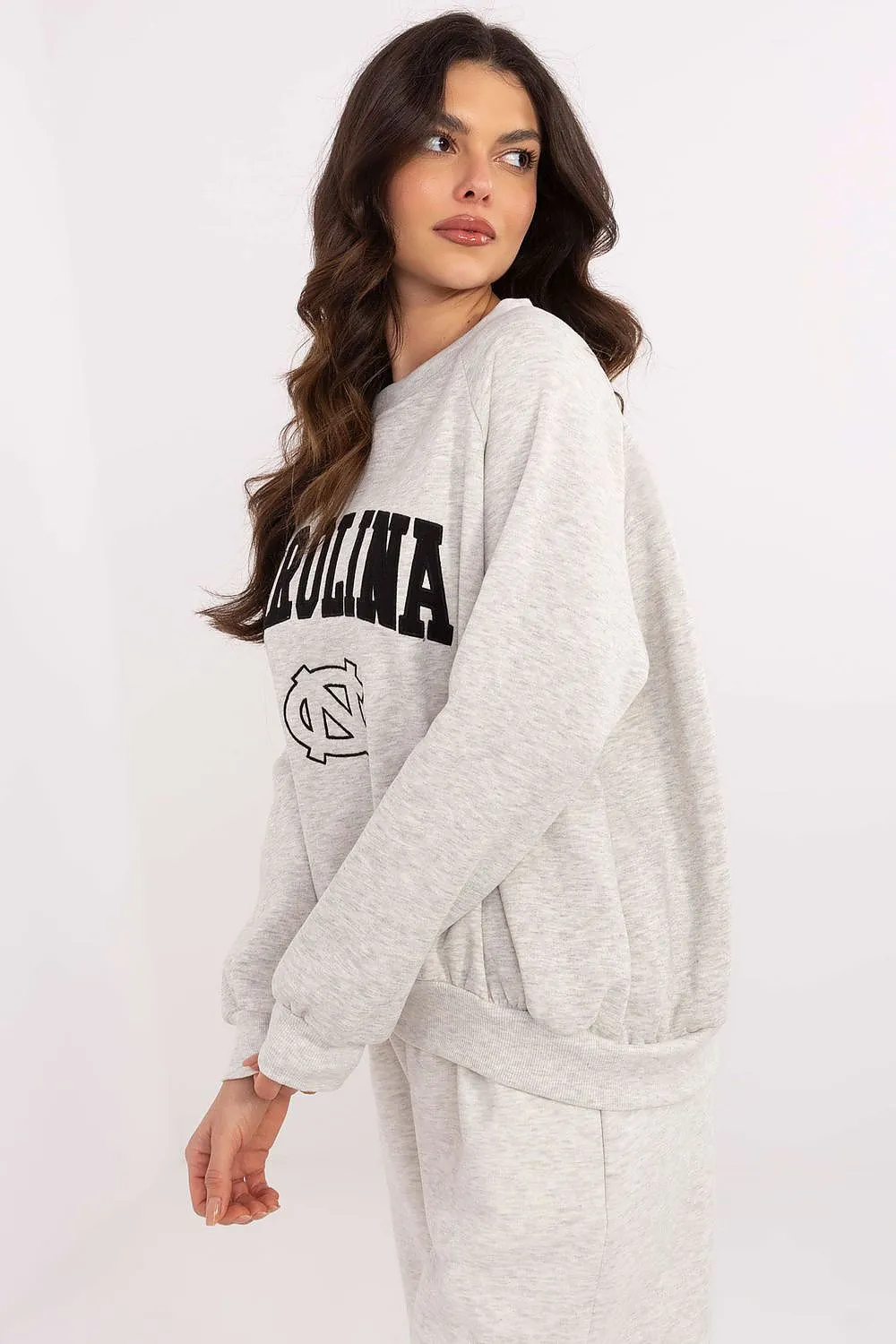 North Carolina Soft Cotton Sweatshirt with Patch Details & Embroidery