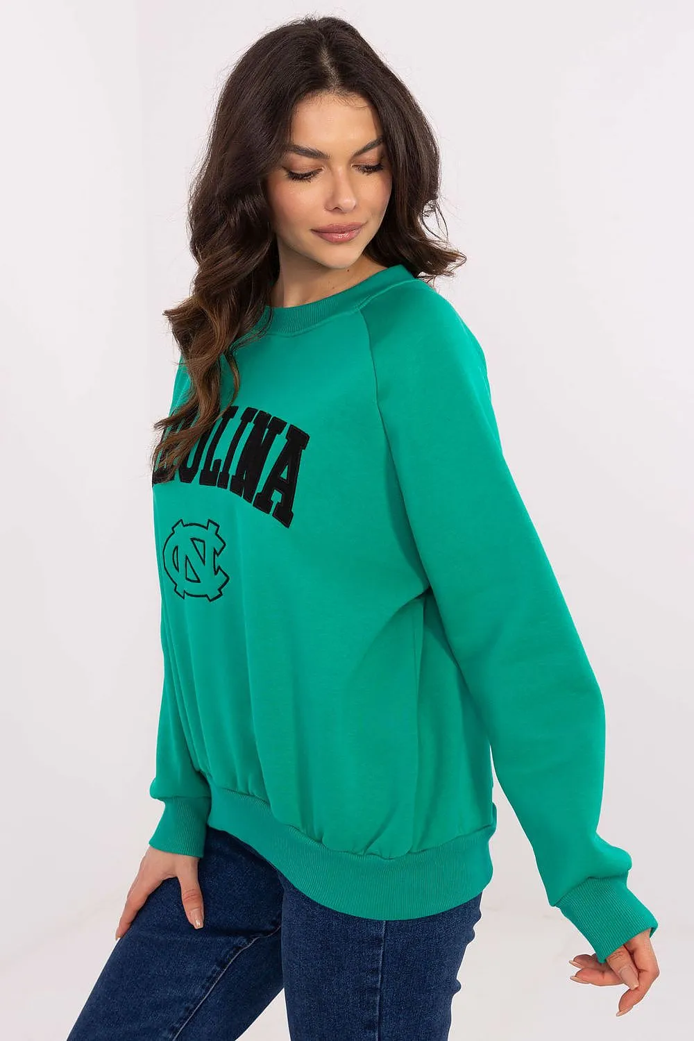 North Carolina Soft Cotton Sweatshirt with Patch Details & Embroidery
