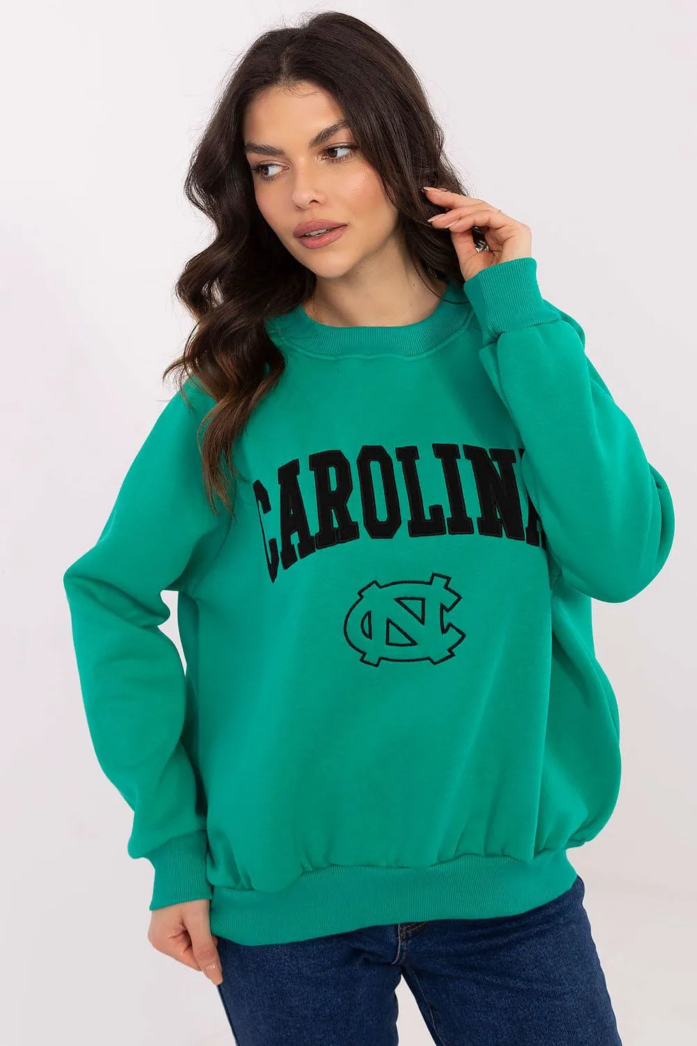 North Carolina Soft Cotton Sweatshirt with Patch Details & Embroidery