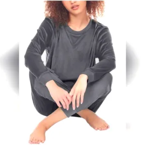 NWT HONEYDEW pajamas SIZE LARGE gray velvet SUPER SOFT lounge wear PJ'S 🩷🩶🩷