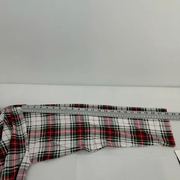 NWT Ralph Lauren IVORY/RED/GREEN Plaid KNIT Pajama/Lounge Set 3X POCKETS New